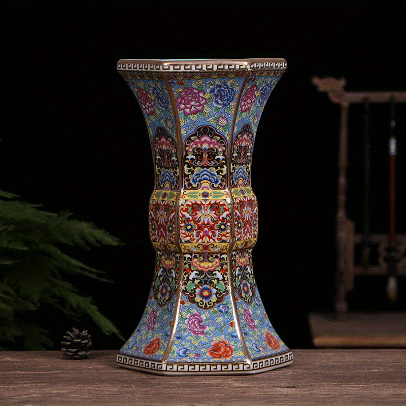 Modern Ceramic Vase With Enamel Finish - Hexagonal Design For Home Decor, Perfect Gift Idea Vases Home Decor Vases For Centerpieces