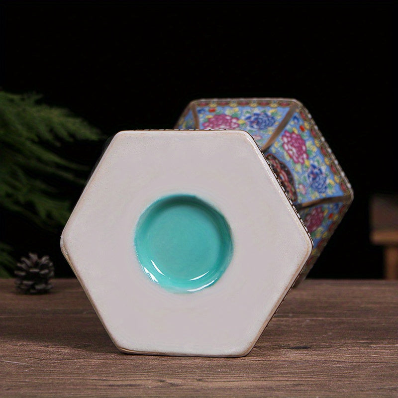 Modern Ceramic Vase With Enamel Finish - Hexagonal Design For Home Decor, Perfect Gift Idea Vases Home Decor Vases For Centerpieces