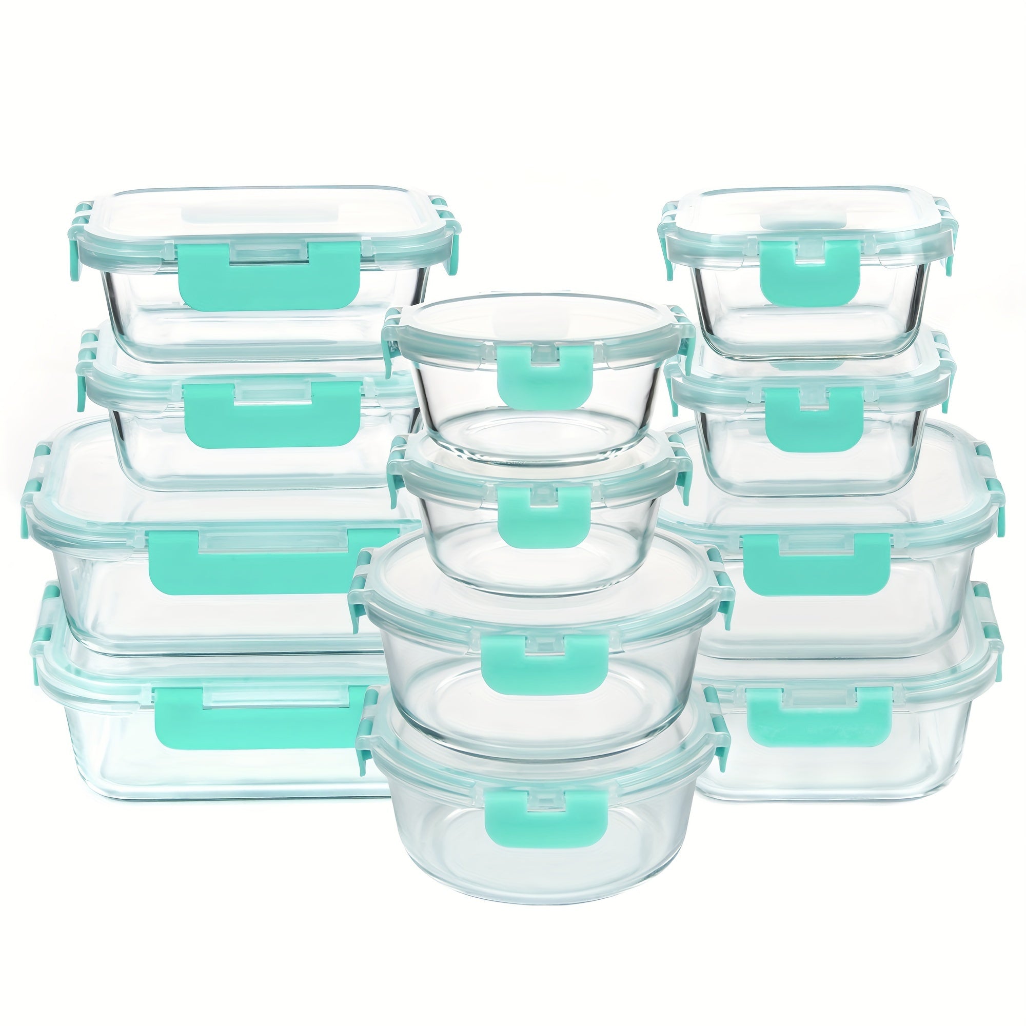 Food Storage Containers – leak-resistant reusable meal prep, 24pcs 12 Lids 12 Glass Bowl Borosilicate Glass