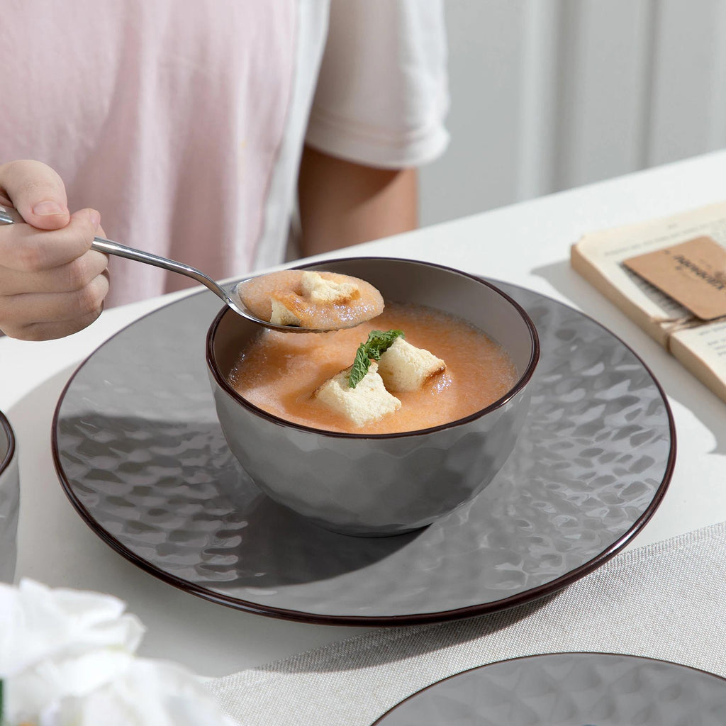 Stoneware 32pcs Dinnerware Set with Dinner Plate, Dessert Plate, Bowl, Mug - Tableware Set for 8 Person