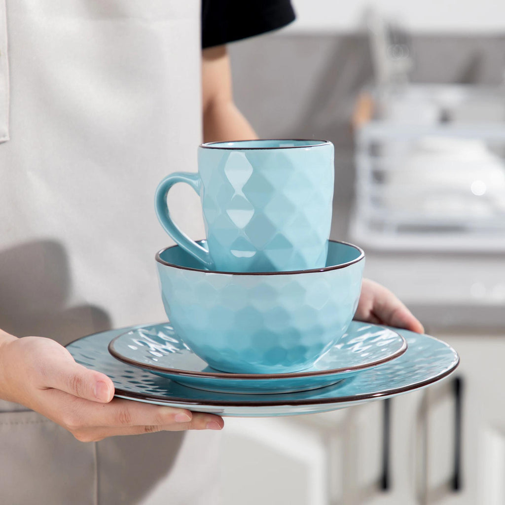 Stoneware 32pcs Dinnerware Set with Dinner Plate, Dessert Plate, Bowl, Mug - Tableware Set for 8 Person