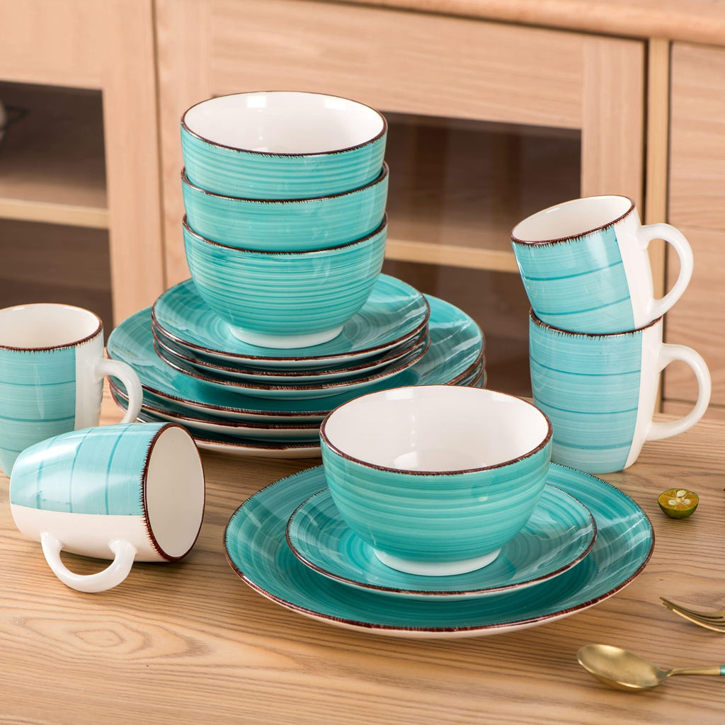 Modern 16pcs Home Storage Organizer – space-saving everyday organization, Vancasso 16pcs Classic Stoneware Dinnerware Set Round Green Ceramic Tableware with Dinner Dessert Plates, designed for American homes, daily convenience and practical gifting