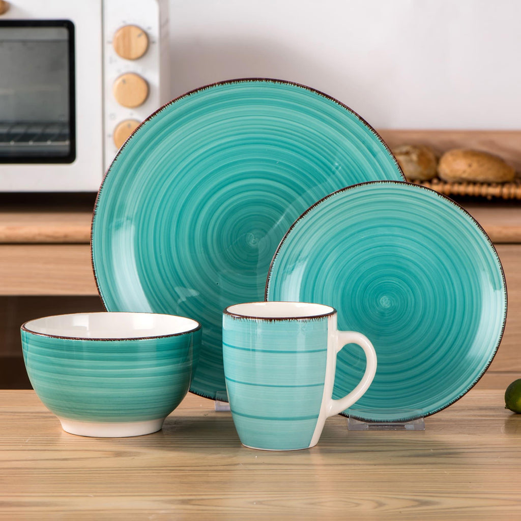 Modern 16pcs Home Storage Organizer – space-saving everyday organization, Vancasso 16pcs Classic Stoneware Dinnerware Set Round Green Ceramic Tableware with Dinner Dessert Plates, designed for American homes, daily convenience and practical gifting