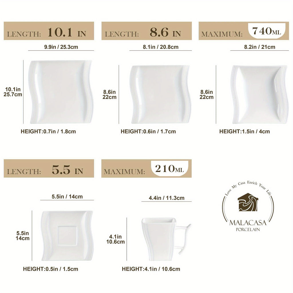 Heavy-Duty 30pcs Reusable Drinkware Set – easy-access beverage storage, 30pcs White Porcelain Dinner Set with 6pcs Cup Saucer Dessert Soup Dinner Plate Tableware, designed for American homes, daily convenience and practical gifting