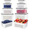 Modern Refrigerator Storage Organizer – easy-access fridge organization, 8-Pack Refrigerator Fruit Storage Containers with Removable Drain Strainer Airtight Leakproof Produce Saver Organizer, designed for American homes, daily convenience and practic