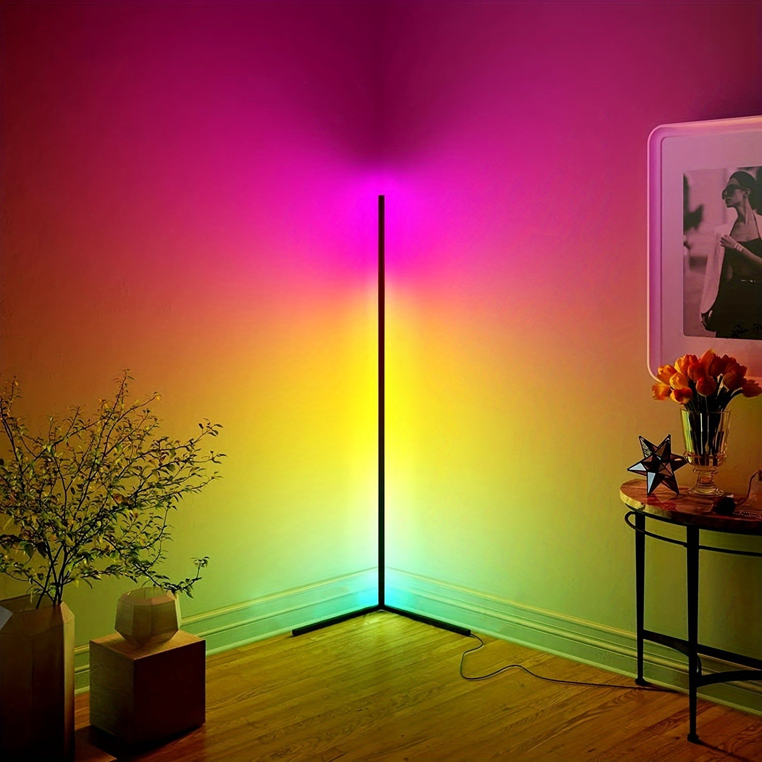 Heavy-Duty 1/2pcs Decorative Home Lighting – warm functional room lighting, 1 2pcs RGBCW LED Corner Floor Lamp Minimalist Dimmable Mood Lamp 57 1 Inch, designed for American homes, daily convenience and practical gifting