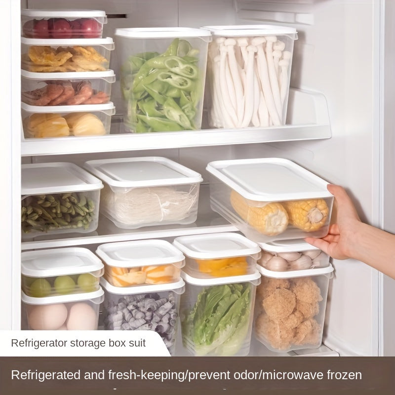 Kitchen Essential – [Stackable Refrigerator Storage] 4pcs 42-Ounce Stackable Refrigerator Storage Container With Lid-Bpa Pp-Free, Suitable For Meat, Fruits And Vegetables-Necessary Kitchen F