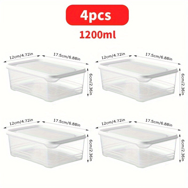 Versatile 4pcs Refrigerator Storage Organizer – easy-access fridge organization, 4pcs 42-ounce Stackable Refrigerator Storage Container with Lid-BPA PP-free Suitable for Meat Fruits and, designed for American homes, daily convenience and practical gi