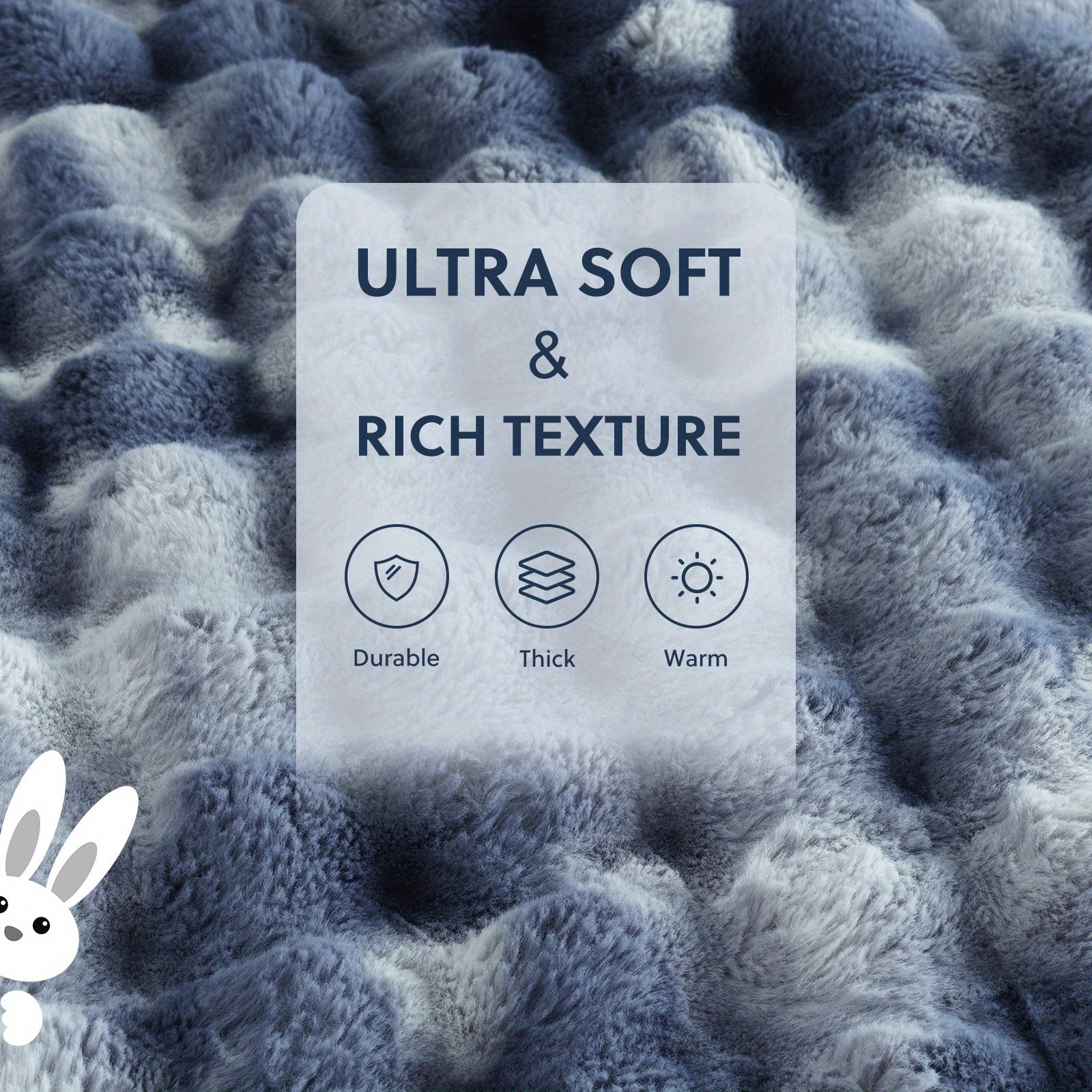 Throw Blanket – 1pc Orhopui Faux Rabbit Fleece Blanket, Soft Warm Throw Blanket, For Bedroom Guest