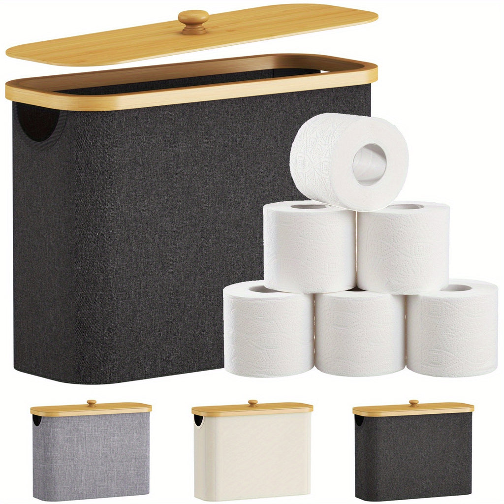 Heavy-Duty Stackable Home Storage Bins – portable space-saving storage, Free Standing Toilet Paper Holder Stand for Mega Rolls Toilet Paper Storage Bamboo Toilet, designed for American homes, daily convenience and practical gifting