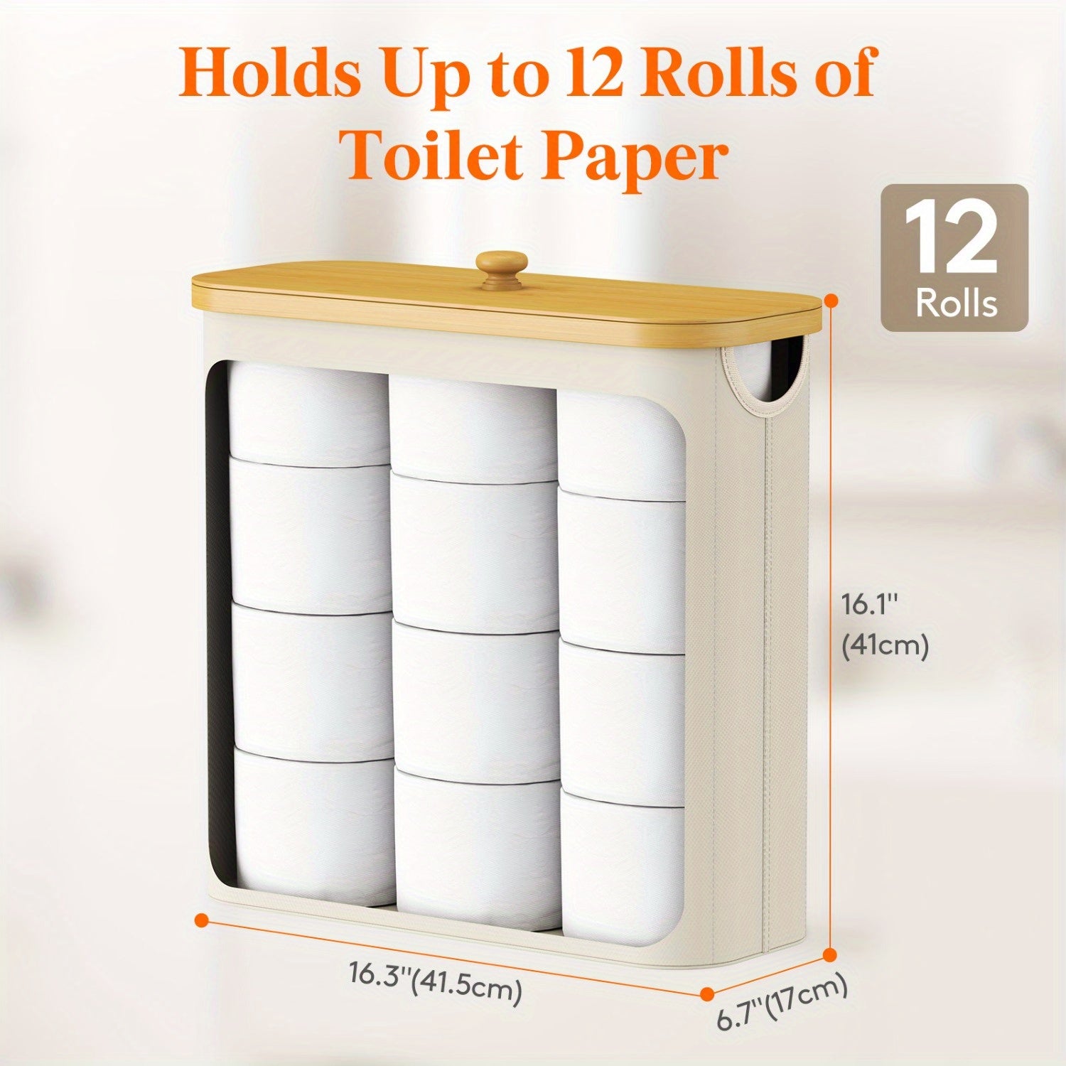Toilet Paper Holder – Free Standing Toilet Paper Holder Stand for Mega Rolls Toilet Paper Storage Bamboo