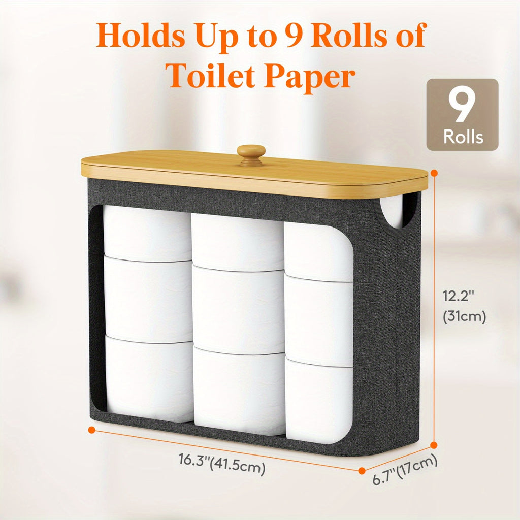 Heavy-Duty Stackable Home Storage Bins – portable space-saving storage, Free Standing Toilet Paper Holder Stand for Mega Rolls Toilet Paper Storage Bamboo Toilet, designed for American homes, daily convenience and practical gifting