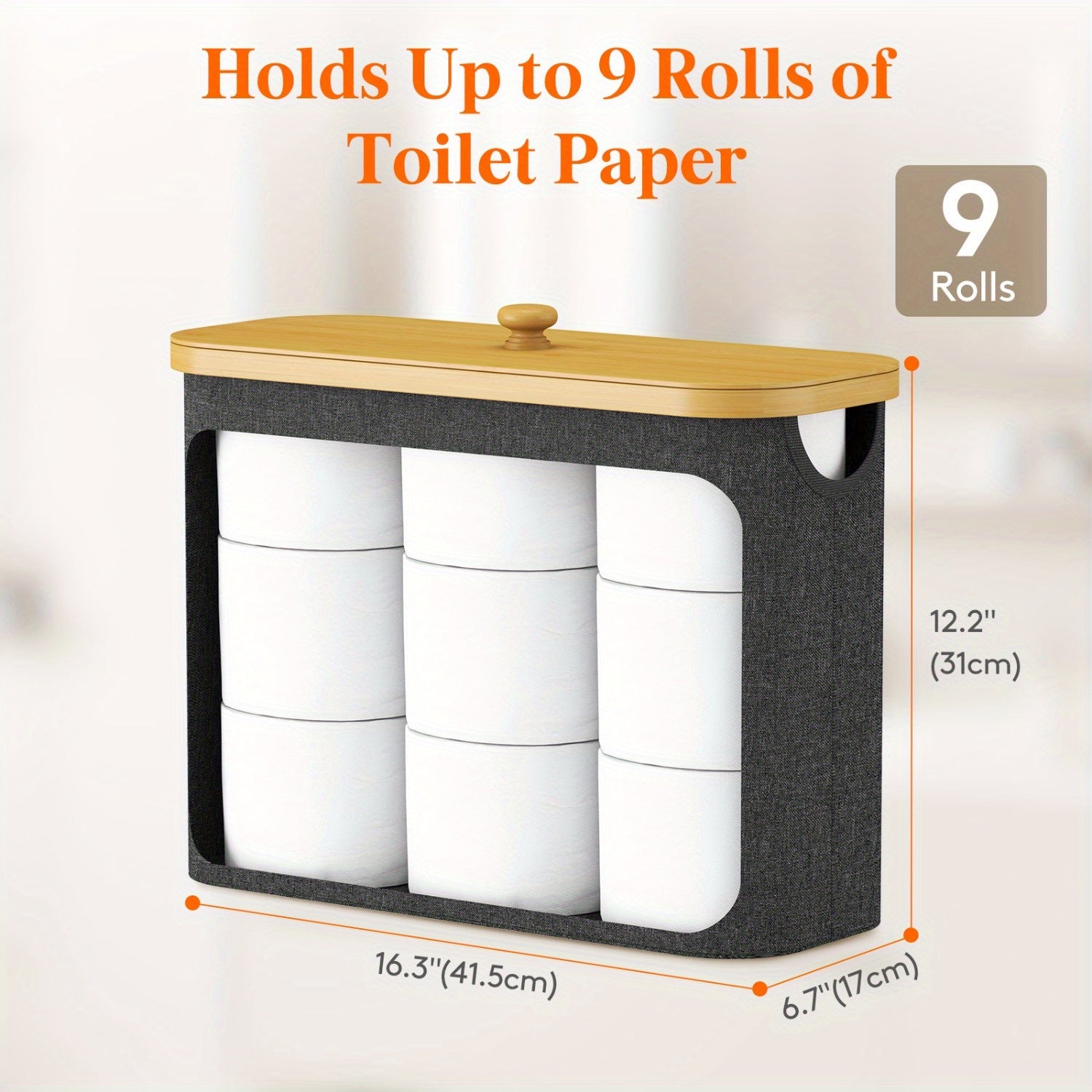 Heavy-Duty Stackable Home Storage Bins – portable space-saving storage, Free Standing Toilet Paper Holder Stand for Mega Rolls Toilet Paper Storage Bamboo Toilet, designed for American homes, daily convenience and practical gifting