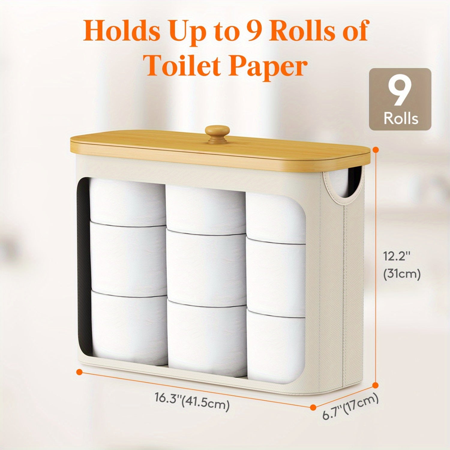 Toilet Paper Holder – Free Standing Toilet Paper Holder Stand for Mega Rolls Toilet Paper Storage Bamboo