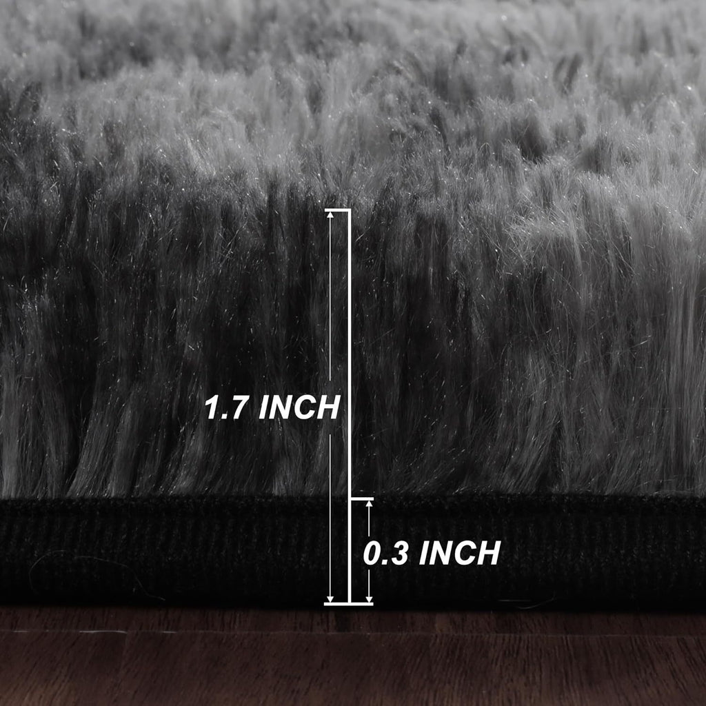 Area Rug – 1pc Luxurious Rectangular Shaggy Plush Carpet Rug - Soft, Fluffy, Tie-dyed, Solid,