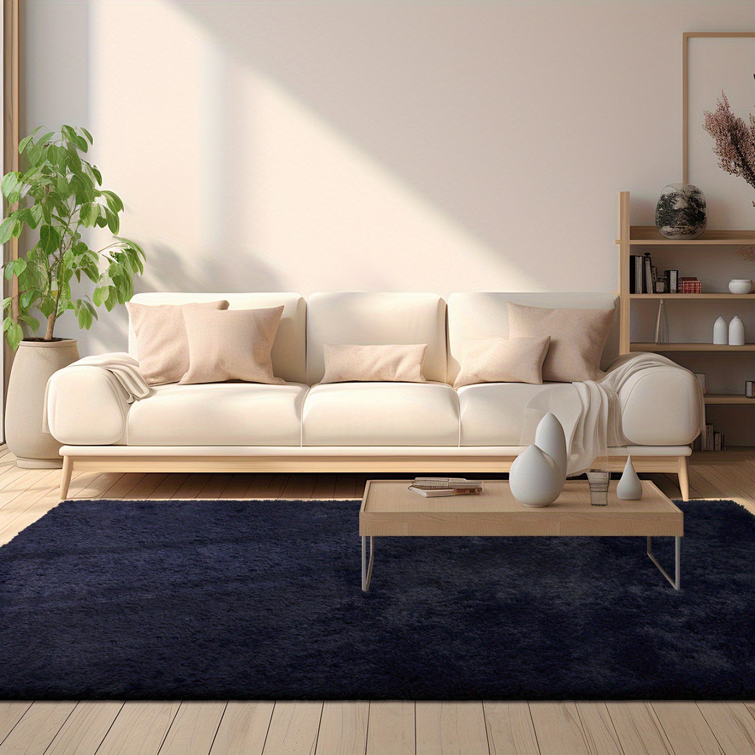 Soft Area Rug – Ultra-Soft Shaggy Carpet Rug Suitable for - Plush High-Pile Floor Rug with Dense Furry Texture, Machine-Washable Cozy Bedspread for Living Room, Bedroom, Dorm - Use for Moder