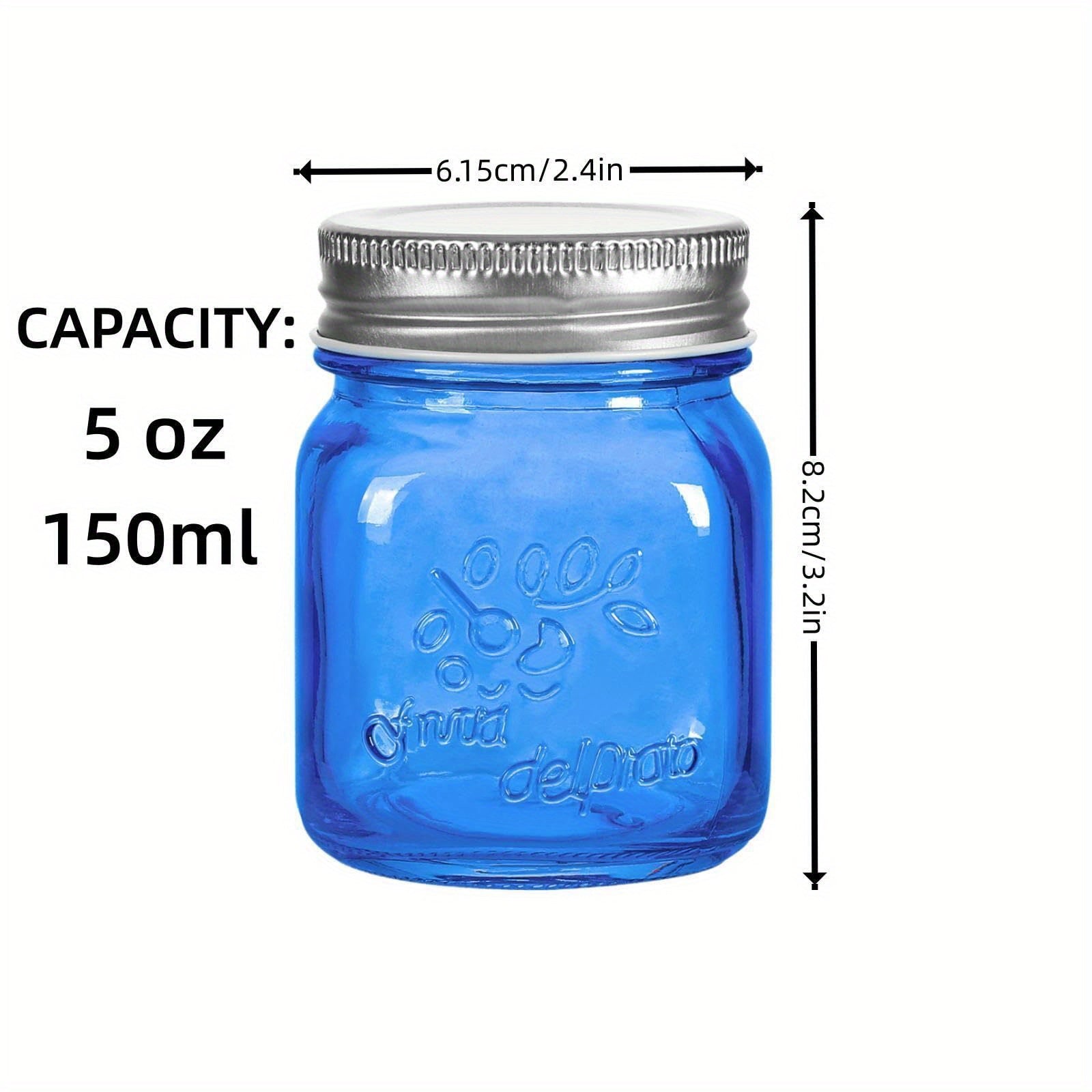Versatile 5 oz Glass Spice Jar Set – clear reusable pantry storage, Amzcku Mini Colored Mason Jars 5 oz with Metal Lids - Glass jar for, designed for American homes, daily convenience and practical gifting