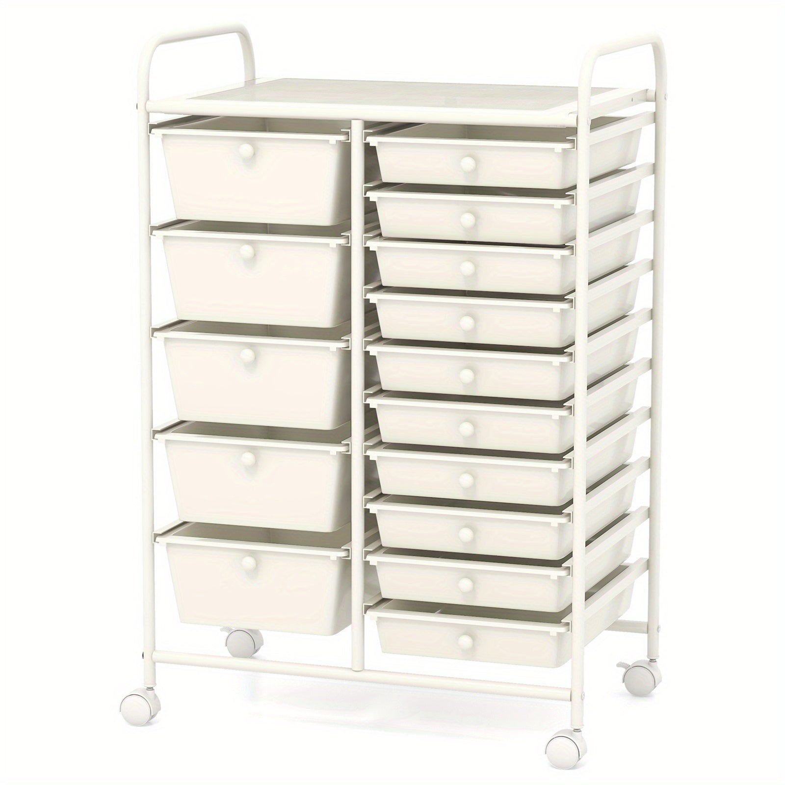 Versatile Stackable Storage Drawer – smooth-access cabinet organization, PETSITE 15 Drawer Rolling Storage Cart Multipurpose Mobile Storage Organizer w Removable Drawers Metal, designed for American homes, daily convenience and practical gifting