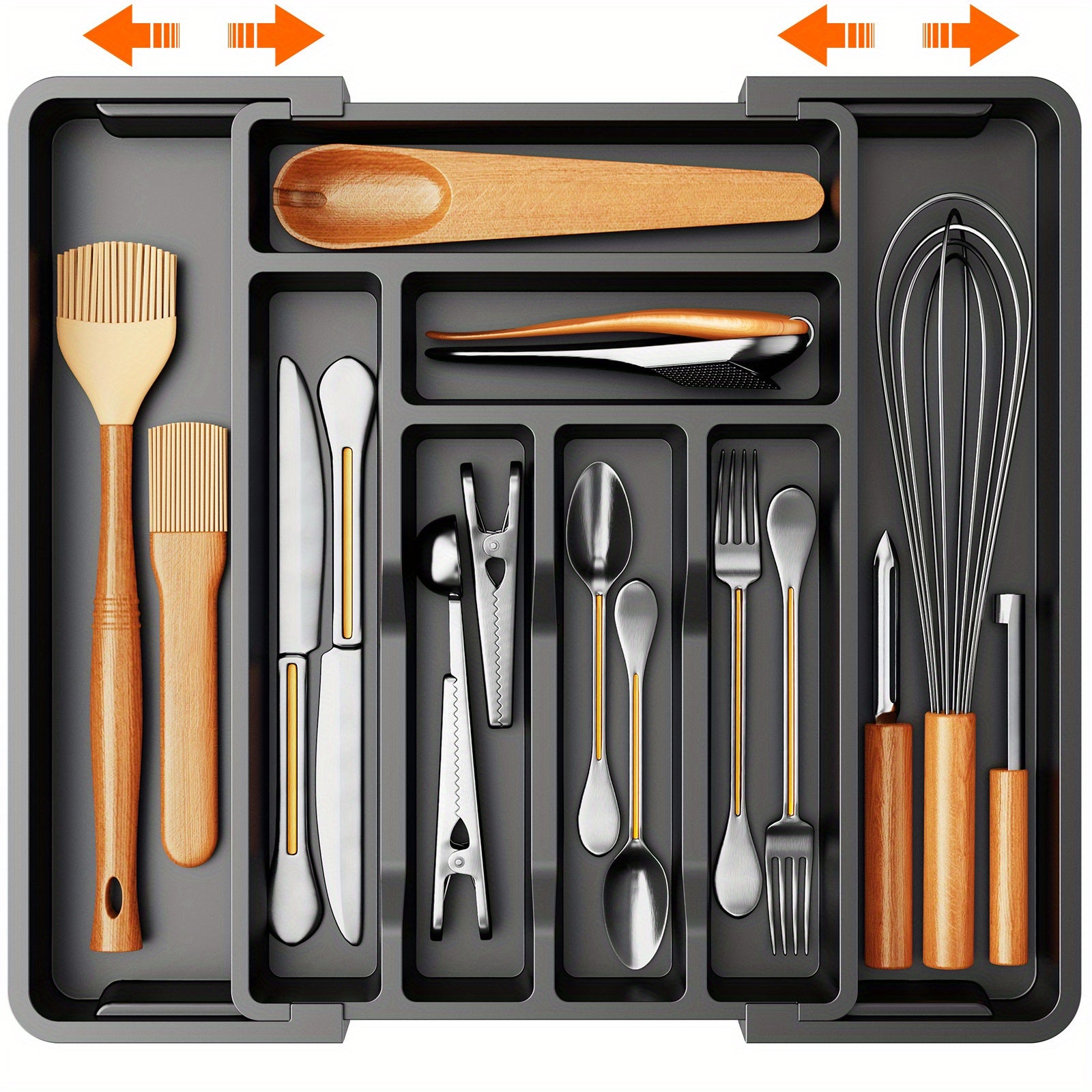 Home Organizer – Expandable Cutlery Tray Holder Drawer Organizer Adjustable Tray Organize