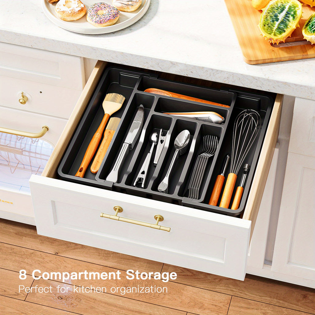 Versatile Stackable Storage Drawer – smooth-access cabinet organization, Expandable Cutlery Tray Holder Drawer Organizer Adjustable Tray Organize Kitchen Silverware Cutlery Knives And, designed for American homes, daily convenience and practical gift