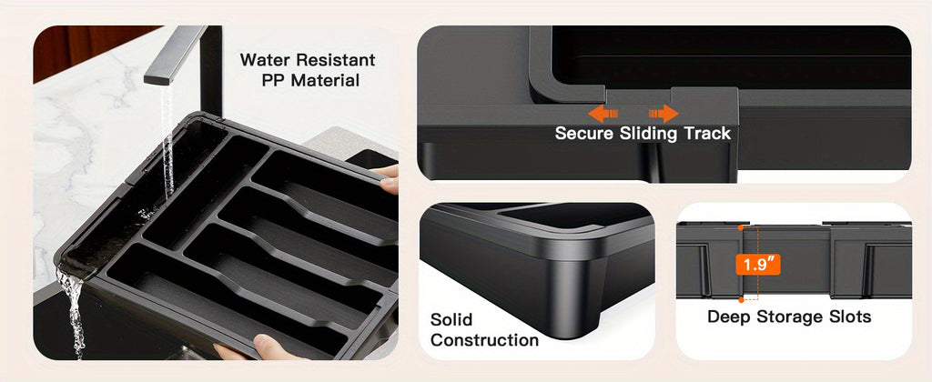 Versatile Stackable Storage Drawer – smooth-access cabinet organization, Expandable Cutlery Tray Holder Drawer Organizer Adjustable Tray Organize Kitchen Silverware Cutlery Knives And, designed for American homes, daily convenience and practical gift