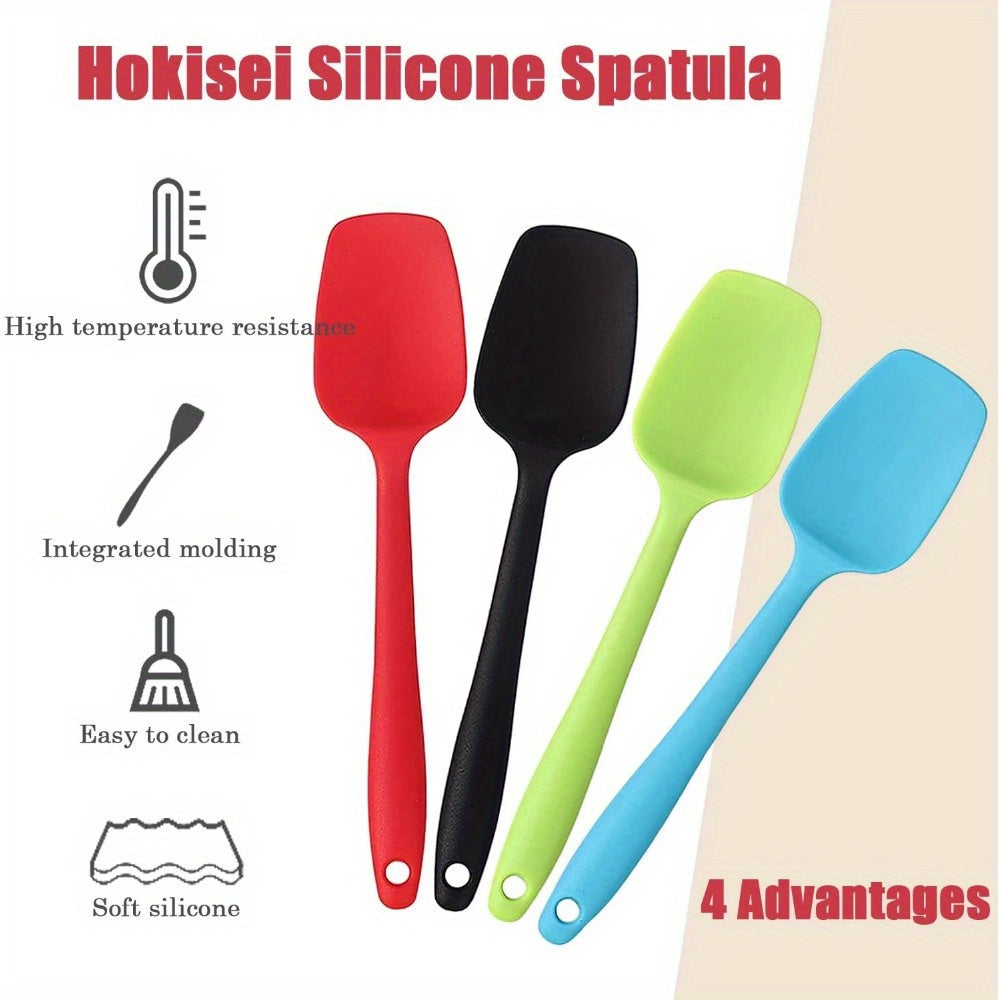 4pcs Silicone Spatulas Small Rubber Spoon Spatula Non Stick Kitchen Spatulas Heat Resistant Flexible Scrapers Baking Spatulas for Cooking Baking Mixing