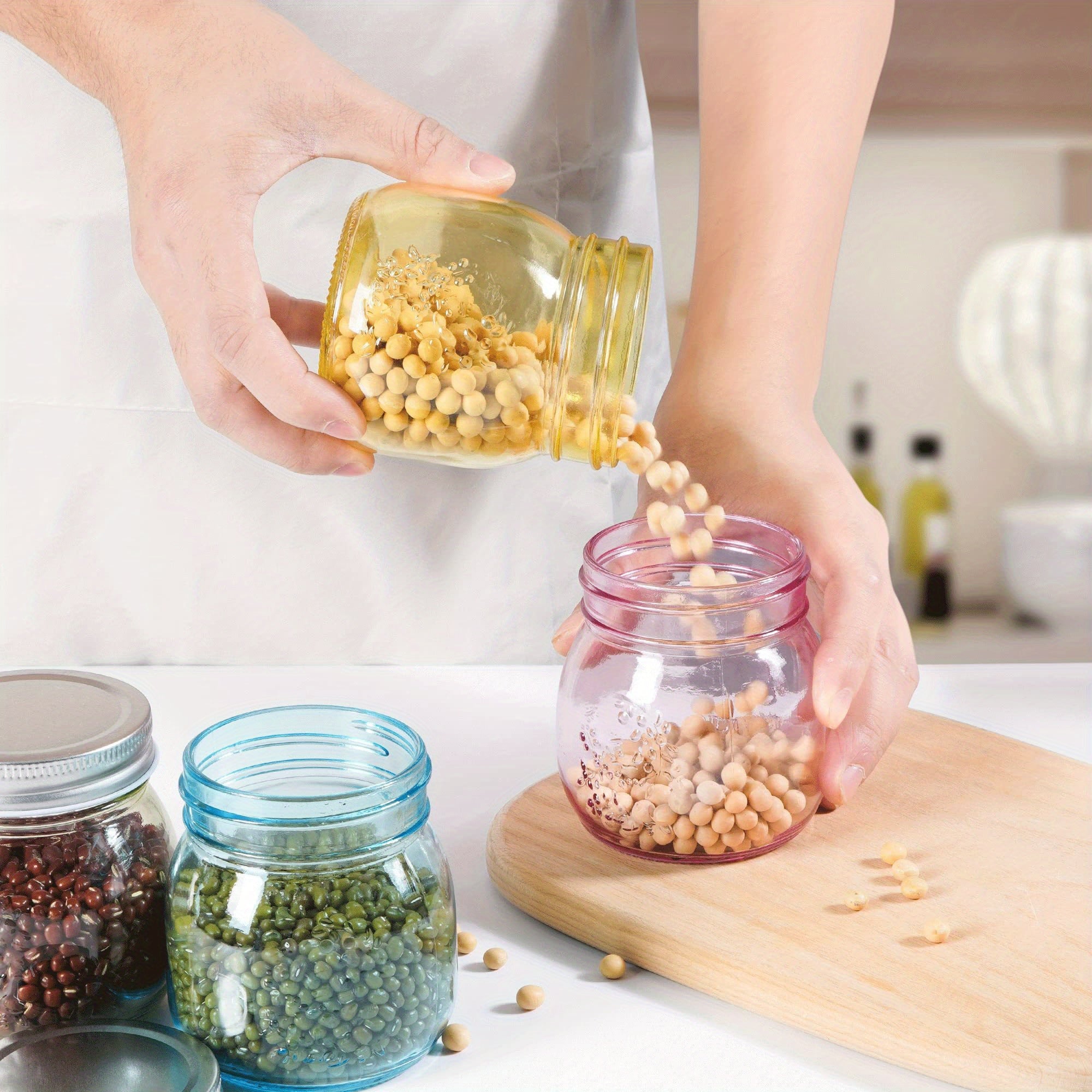 Easy-Access Airtight Storage Jar Set – clear reusable pantry storage, Set of 6 Wide-Mouth Pint Canning Jars 16 Ounces Each with Lids Ideal for, designed for American homes, daily convenience and practical gifting