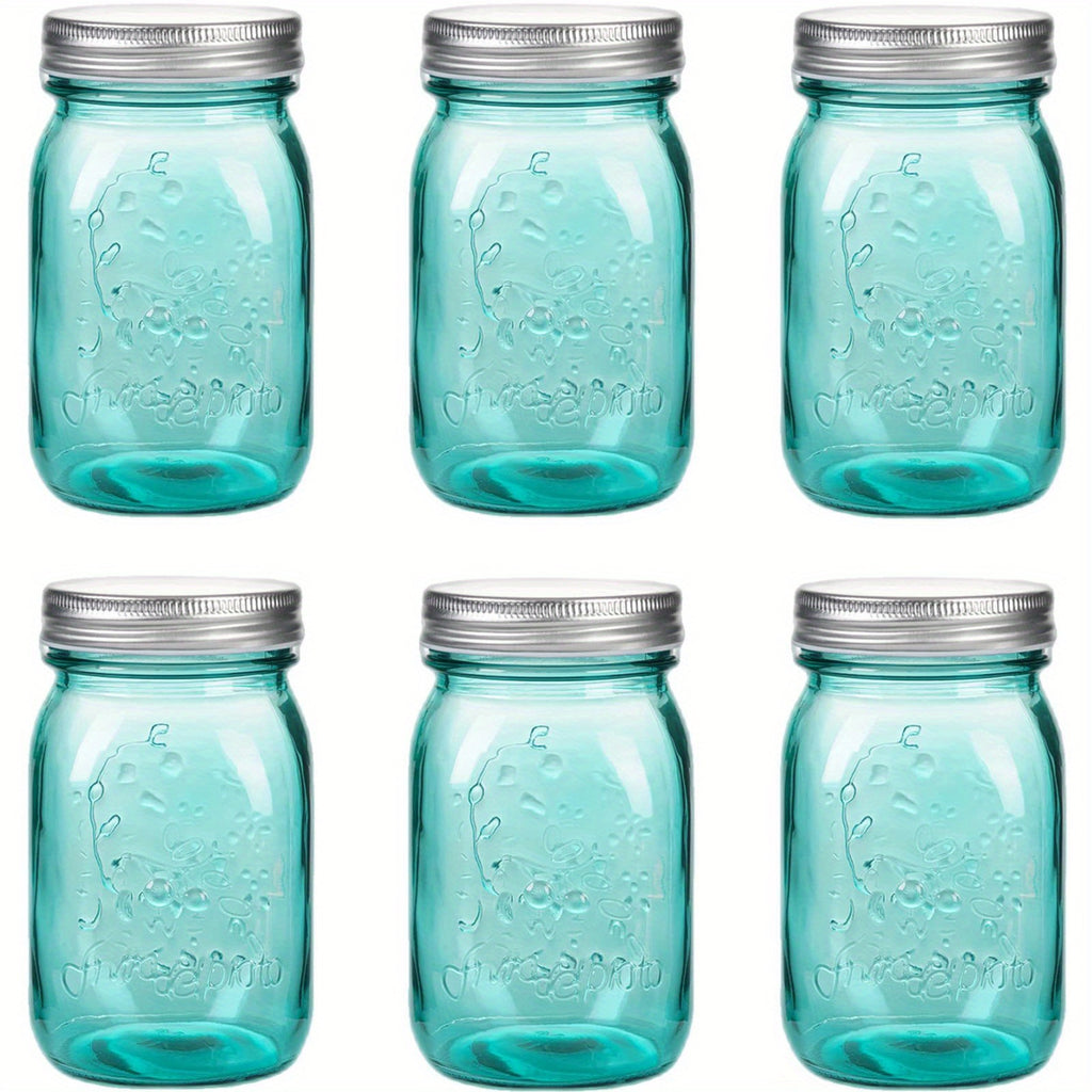Easy-Access Airtight Storage Jar Set – clear reusable pantry storage, Set of 6 Wide-Mouth Pint Canning Jars 16 Ounces Each with Lids Ideal for, designed for American homes, daily convenience and practical gifting