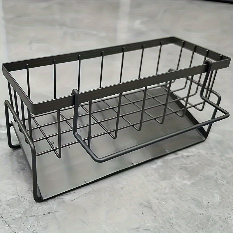 Kitchen Sink Sponge Draining Rack, Self-Draining Kitchen Sink Organizer, Sink Rack, Can Hold Dish Brushes, Rags, Soap, Scrubbing Additions, Baskets And Containers for Kitchen Storage Christmas Essentials