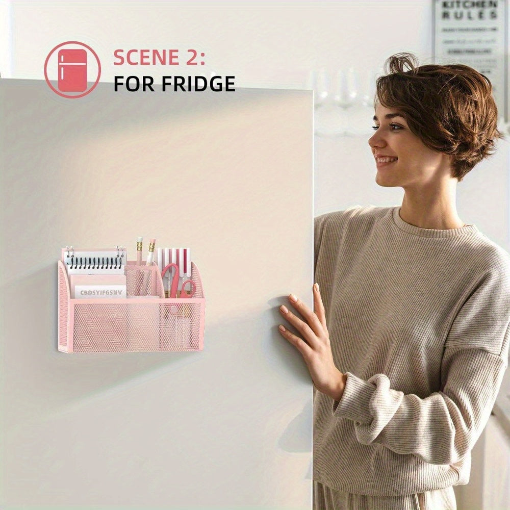 Smart Refrigerator Storage Organizer – easy-access fridge organization, SUPEASY Magnetic Pencil Organizer 3-Compartment Magnetic Pen Holder for Refrigerators And Whiteboards Magnetic Storage, designed for American homes, daily convenience and practic