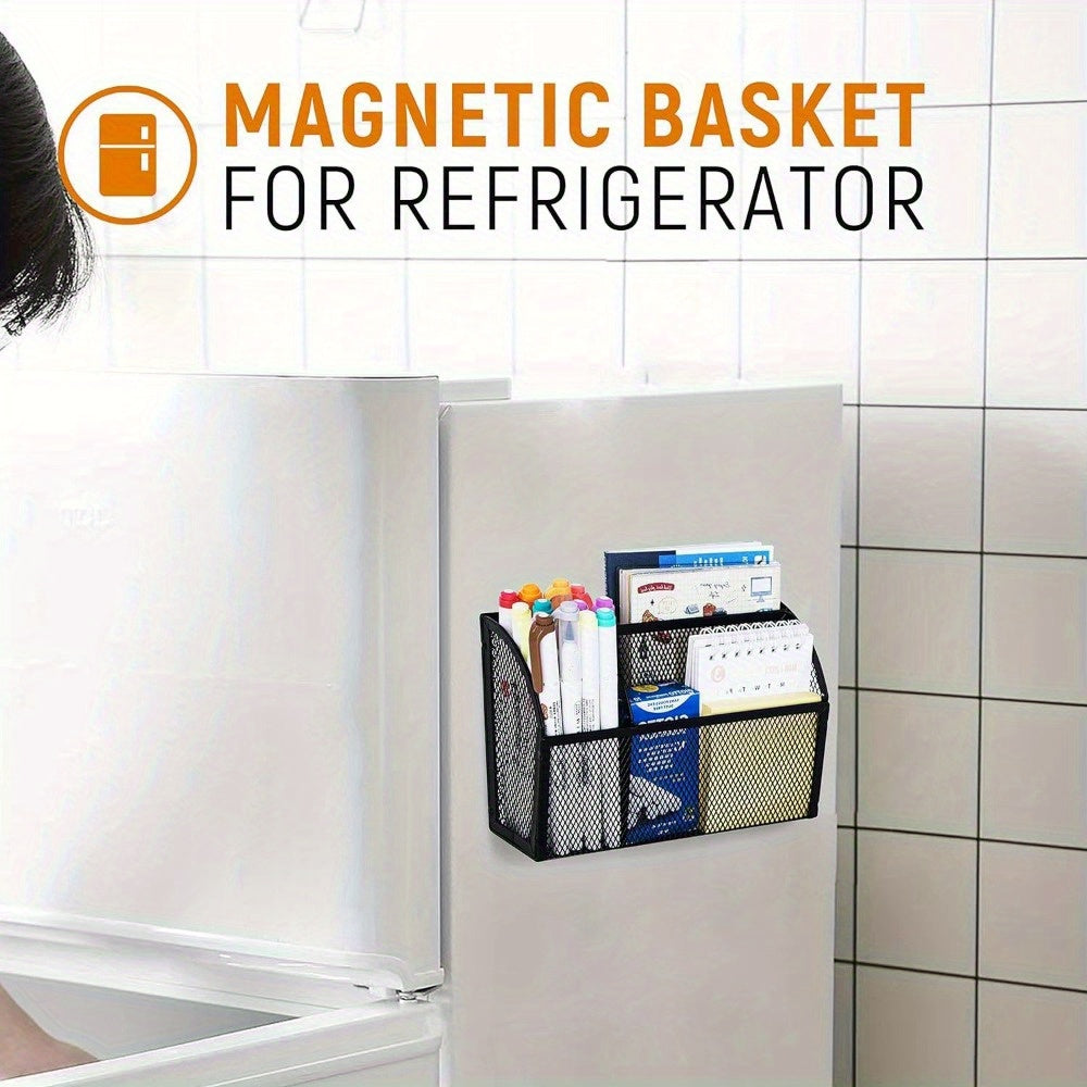 Smart Refrigerator Storage Organizer – easy-access fridge organization, SUPEASY Magnetic Pencil Organizer 3-Compartment Magnetic Pen Holder for Refrigerators And Whiteboards Magnetic Storage, designed for American homes, daily convenience and practic