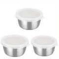 3pcs Dressing Containers with Lids, Small Leakproof Reusable Stainless Steel Salad Dressing Container to Go for Lunch Boxes, Sauce containers, Picnics, Travel Meal Prep And Kitchen Storage2025