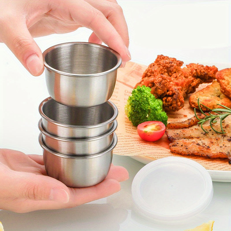Modern 3 Pack Airtight Food Storage Containers – leak-resistant reusable meal prep, Stainless Steel Seasoning Container with Silicone Lid Mini Dipping Dishes Suitable for Small Fruits, designed for American homes, daily convenience and practical gift