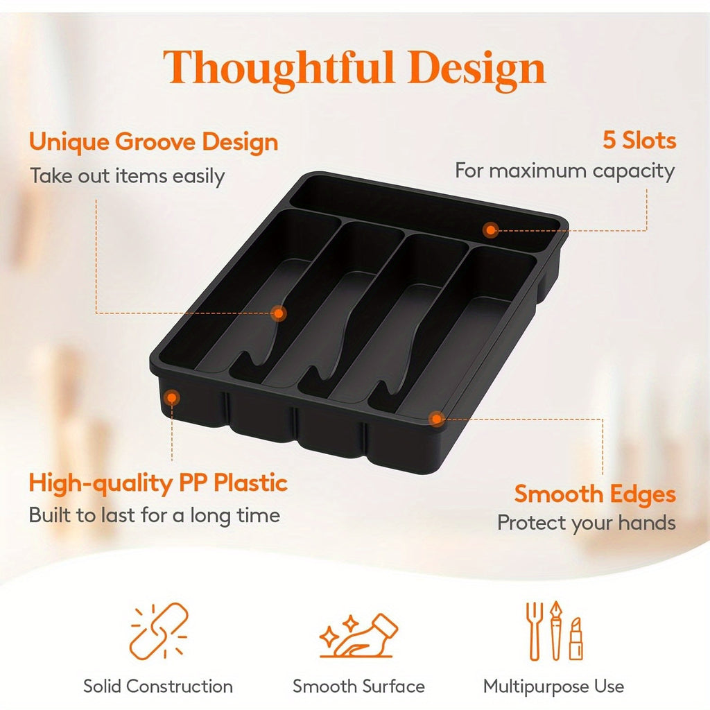 Modern Stackable Storage Drawer – smooth-access cabinet organization, 5 6 7 Compartment Silverware Drawer Organizer Tray Plastic Cutlery Storage for Kitchen Drawer, designed for American homes, daily convenience and practical gifting