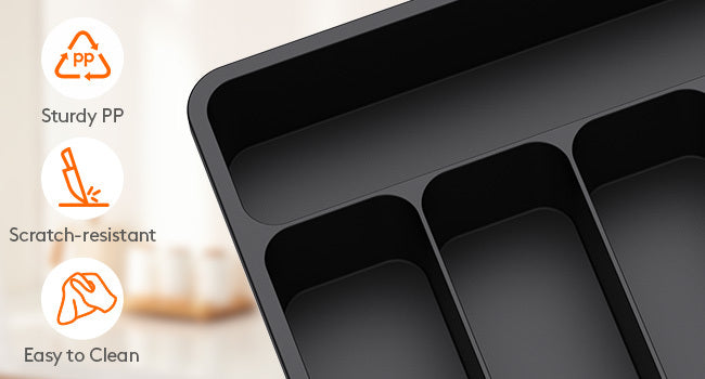 Modern Stackable Storage Drawer – smooth-access cabinet organization, 5 6 7 Compartment Silverware Drawer Organizer Tray Plastic Cutlery Storage for Kitchen Drawer, designed for American homes, daily convenience and practical gifting