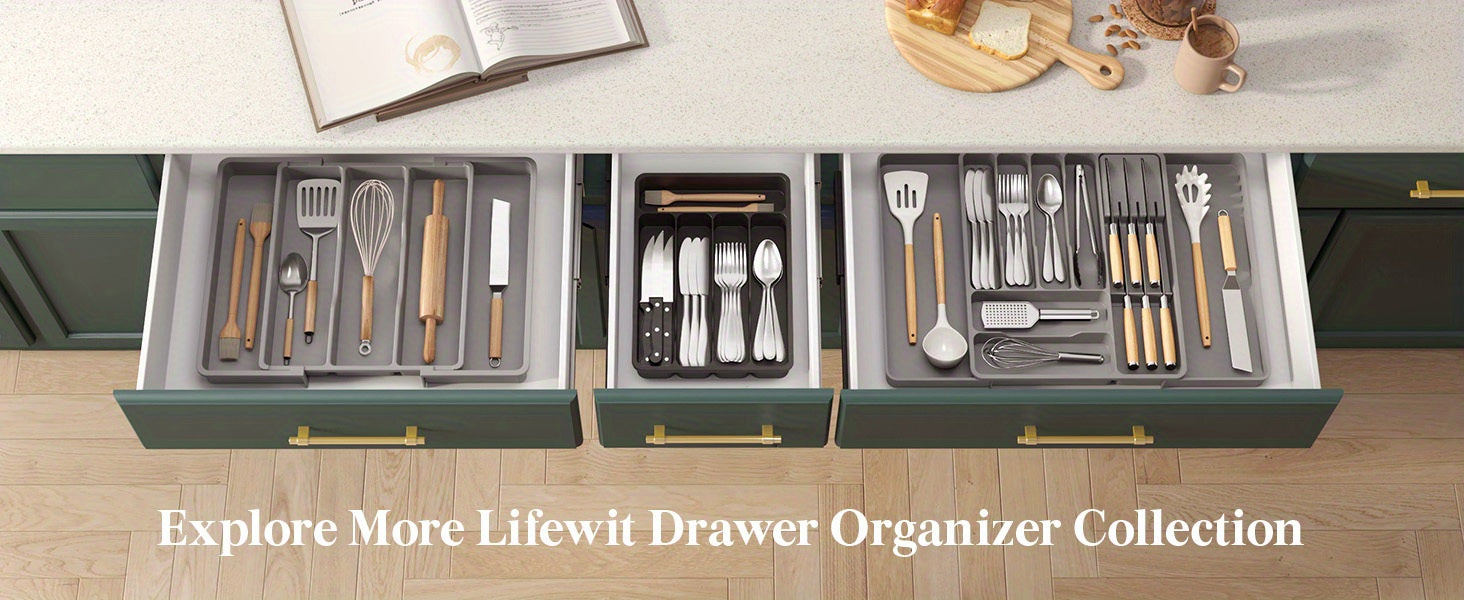 Modern Stackable Storage Drawer – smooth-access cabinet organization, 5 6 7 Compartment Silverware Drawer Organizer Tray Plastic Cutlery Storage for Kitchen Drawer, designed for American homes, daily convenience and practical gifting