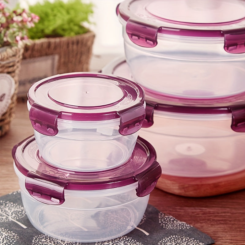 [Large Capacity Food Containers] 3/4pcs Large Capacity, Air-tight Plastic Refrigerator Storage Boxes | Keeps Fruit, Vegetable, Meat, Egg, Dumpling Fresh - Fresh-keeping, Easy-to-Clean, Stackable, Space-saving Kitchen Food Containers