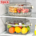 Smart Stackable Home Storage Bins – portable space-saving storage, 5-Compartment Round Plastic Storage Container with Flip-Top Lid Handle - Spill-Proof Divided Serving Dish, designed for American homes, daily convenience and practical gifting