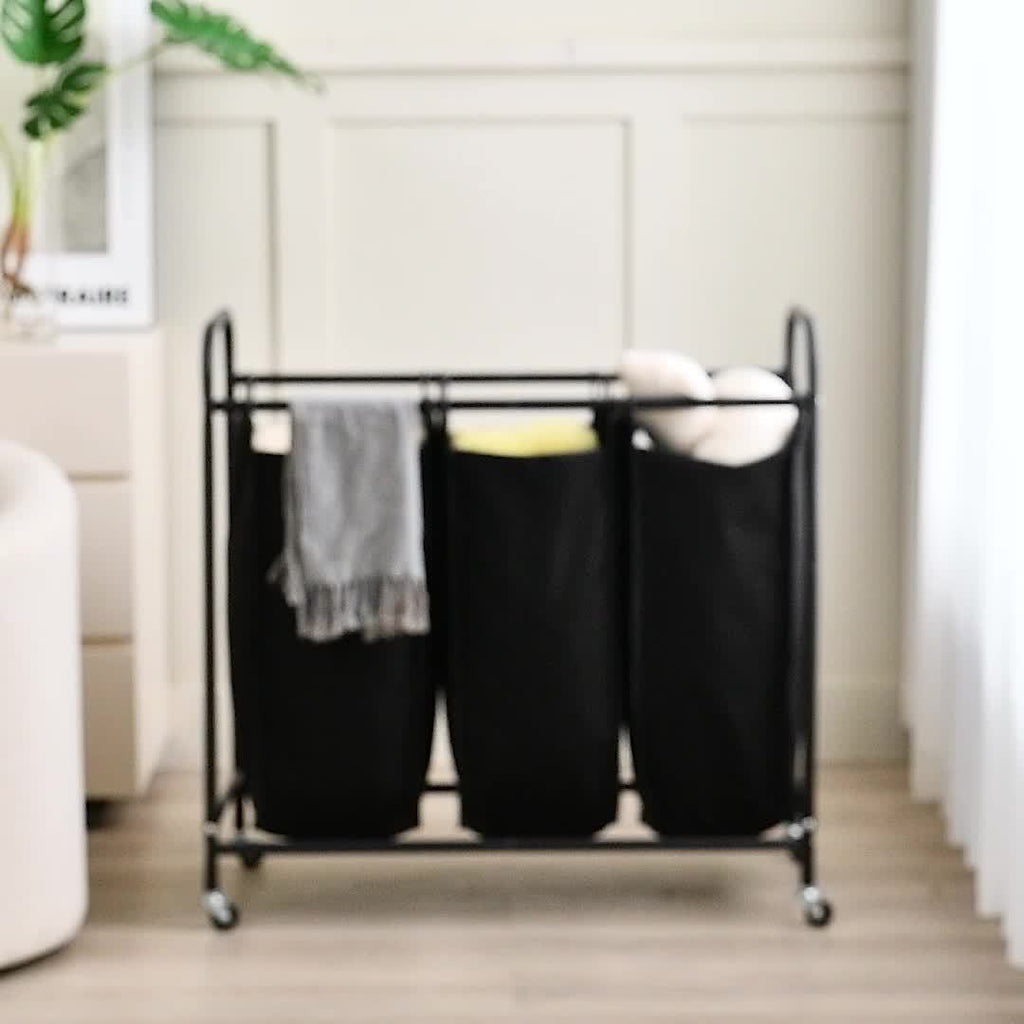 Heavy-Duty Adjustable Home Storage Rack – durable multi-purpose storage, Laundry Basket 3-Bag Sorter 63 4gal Laundry Home Decor Hamper Cart With Heavy Duty, designed for American homes, daily convenience and practical gifting