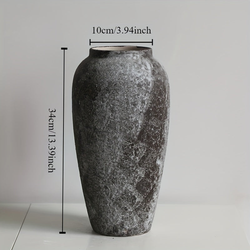 Decorative Vase – Rustic Ceramic Vase Set Vintage Distressed Pottery Wabi-Sabi Style