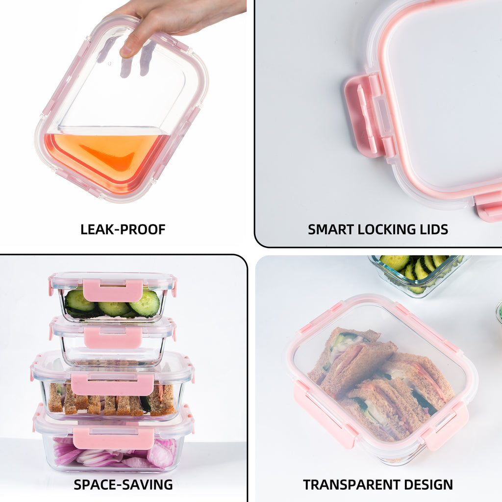 Easy-Access 12pcs Glass Meal Prep Container Set – leak-resistant reusable meal prep, 12pcs Glass Food Storage Containers with Lids Meal Prep Pantry Kitchen Storage Containers for, designed for American homes, daily convenience and practical gifting