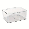 1-6pcs Transparent Storage Boxes with Lids, Stackable Storage Box, Home Office Accessories Organizer, Large Storage Bins for Kitchen Food, Cosmetics, Makeup, Phone Case, Stationery, Perfume Organizer, Valentines Gift For Lovers