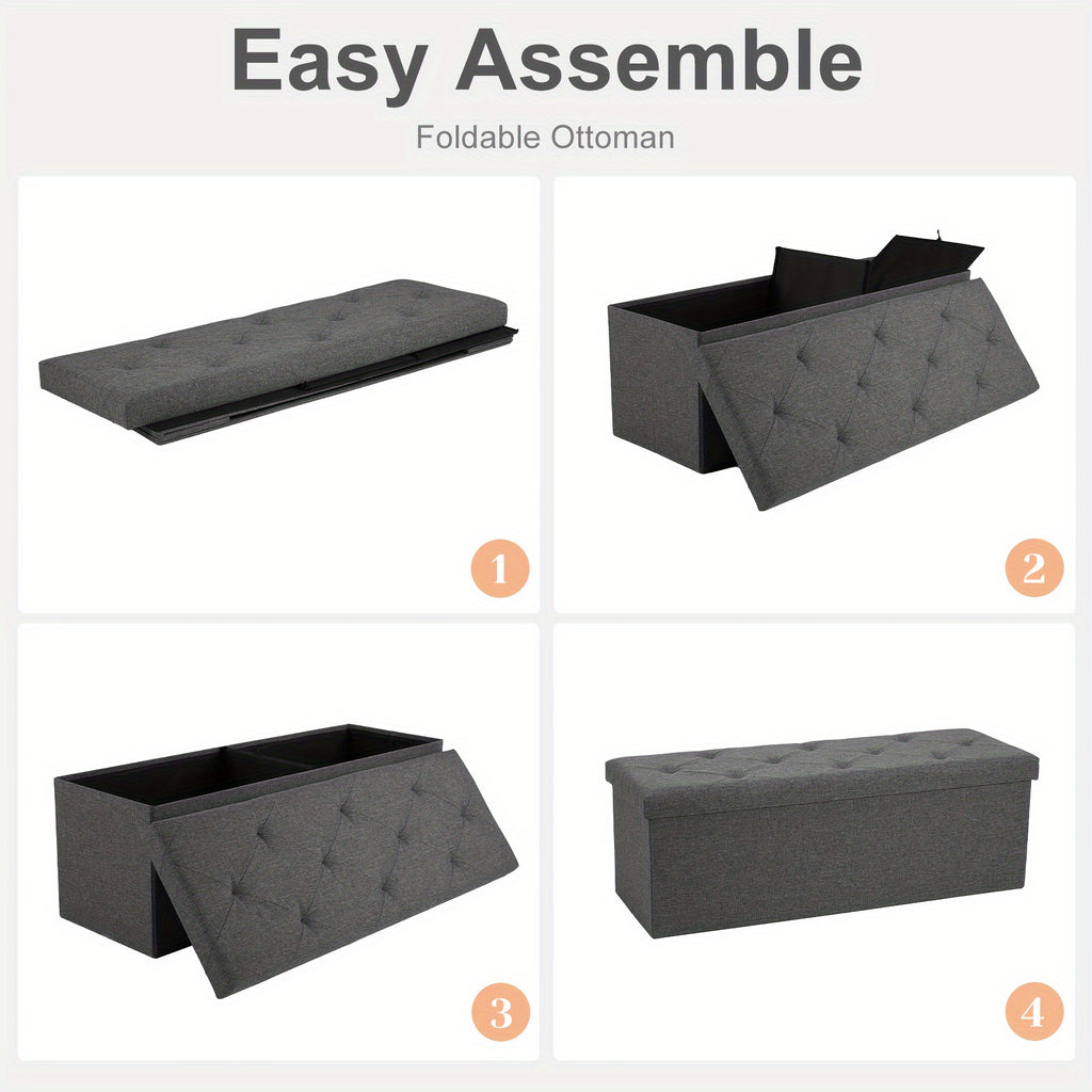 Versatile Home Storage Organizer – space-saving everyday organization, Folding Storage Ottoman Bench Foot Rest Stools End of Bed Storage Bench Large Storage, designed for American homes, daily convenience and practical gifting