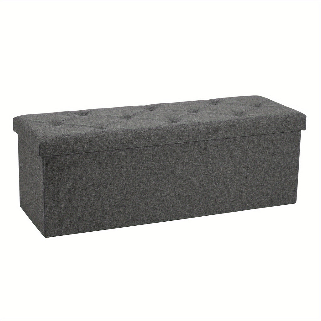 Versatile Home Storage Organizer – space-saving everyday organization, 43-Inch Large Folding Storage Ottoman Bench with Padded Seat - Heavy-Duty Footrest Hidden Compartment, designed for American homes, daily convenience and practical gifting