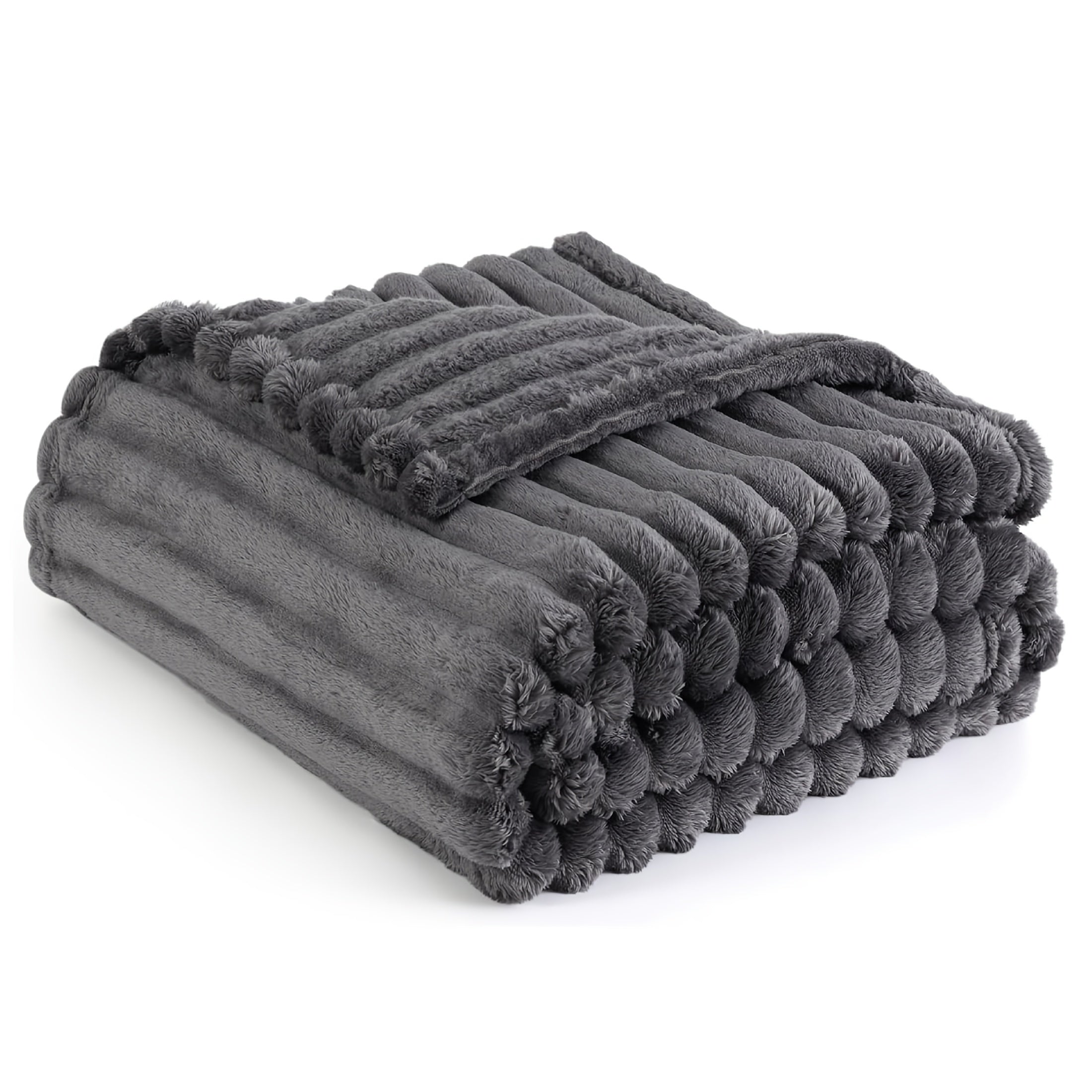 Throw Blanket – comfortable everyday home styling, Luxurious Double-Sided Faux Rabbit Fur Throw Bl