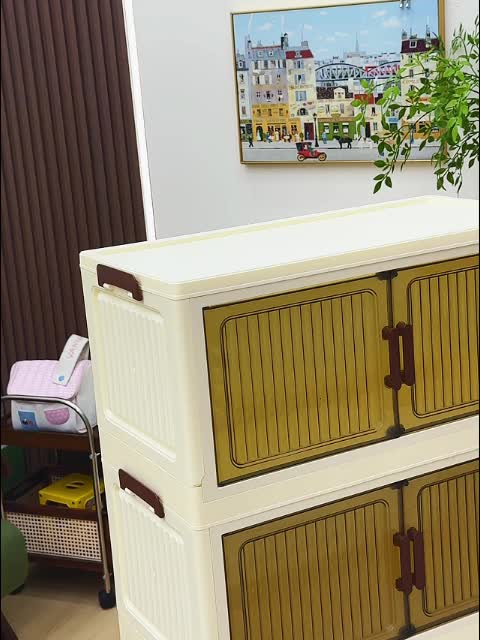 4/5/6 Layers Large-Capacity Stackable Lidded Storage Cabinet with Casters, Portable Foldable Plastic Wardrobe Organizer And Drawer Unit, Multifunctional Rolling Storage Box with Handles for Home Use, for in Living Rooms, Offices, Dormitories