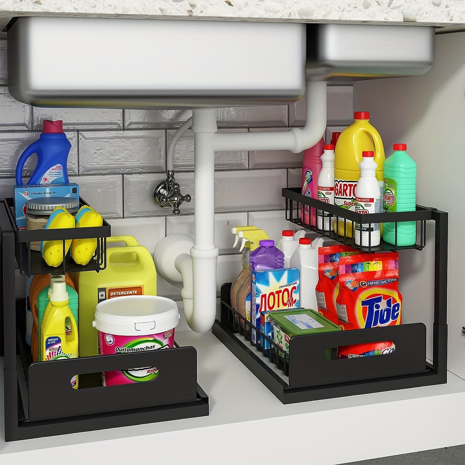 Home Organizer – 1/2pcs Kitchen Organizers And Storage, Kitchen Accessories, Utility Racks, Under S