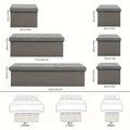 [Multi-Purpose Ottoman Bench] Heavy-Duty Multi-Purpose Folding Storage Ottoman Bench with Seat | Indoor/Outdoor, Space-Saving Design, Non-Porous Easy-Clean Surface - Perfect for Living Room, Bedroom, Patio, Garden Tool Storage - Gray Organizer Bench
