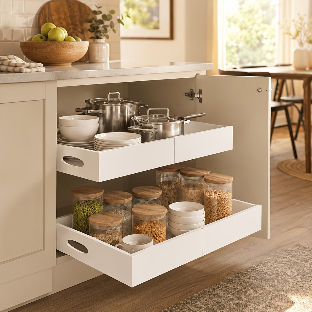 Smart Pull-Out Cabinet Organizer – smooth-access cabinet organization, Multi-purpose Retractable Drawer Cabinet Under Sink And Cabinet 17 1 to 26 77 Wide, designed for American homes, daily convenience and practical gifting