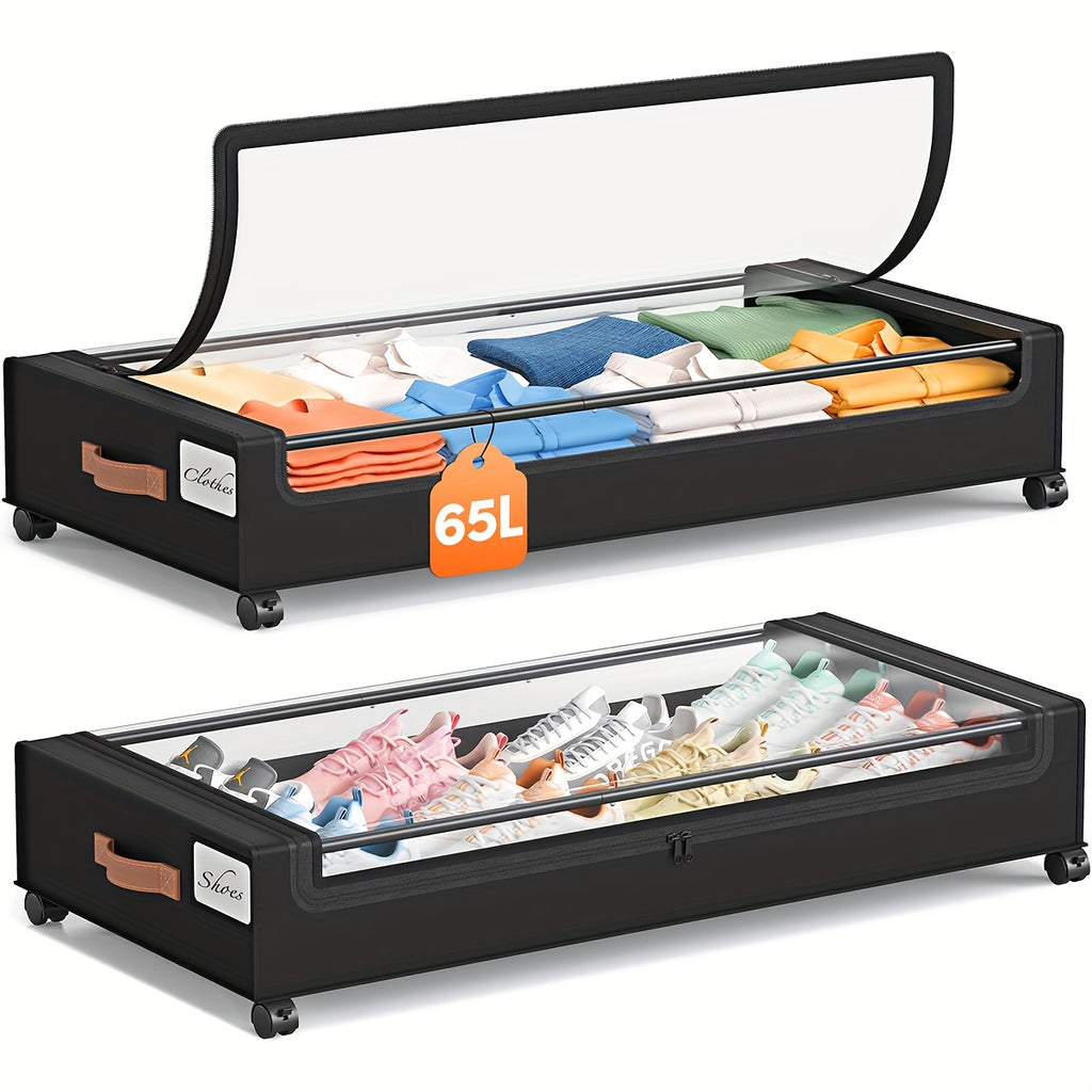 Premium Stackable Storage Drawer – smooth-access cabinet organization, 2-Pack Wheeled Under Bed Storage Box Under Bed Storage Box Under Bed Shoe Rack, designed for American homes, daily convenience and practical gifting
